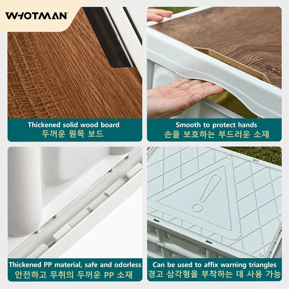 Wooden Camping Storage Organizer Box with Large Capacity