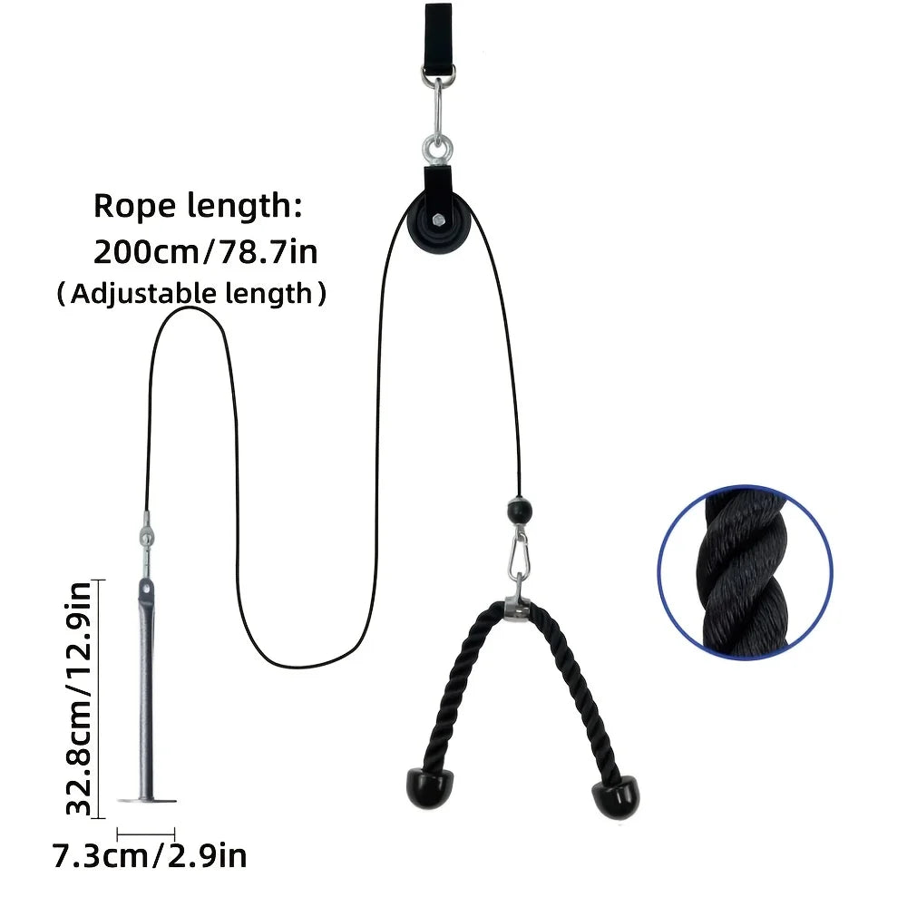 Nine-Piece Pulley Fitness Accessories Kit Black