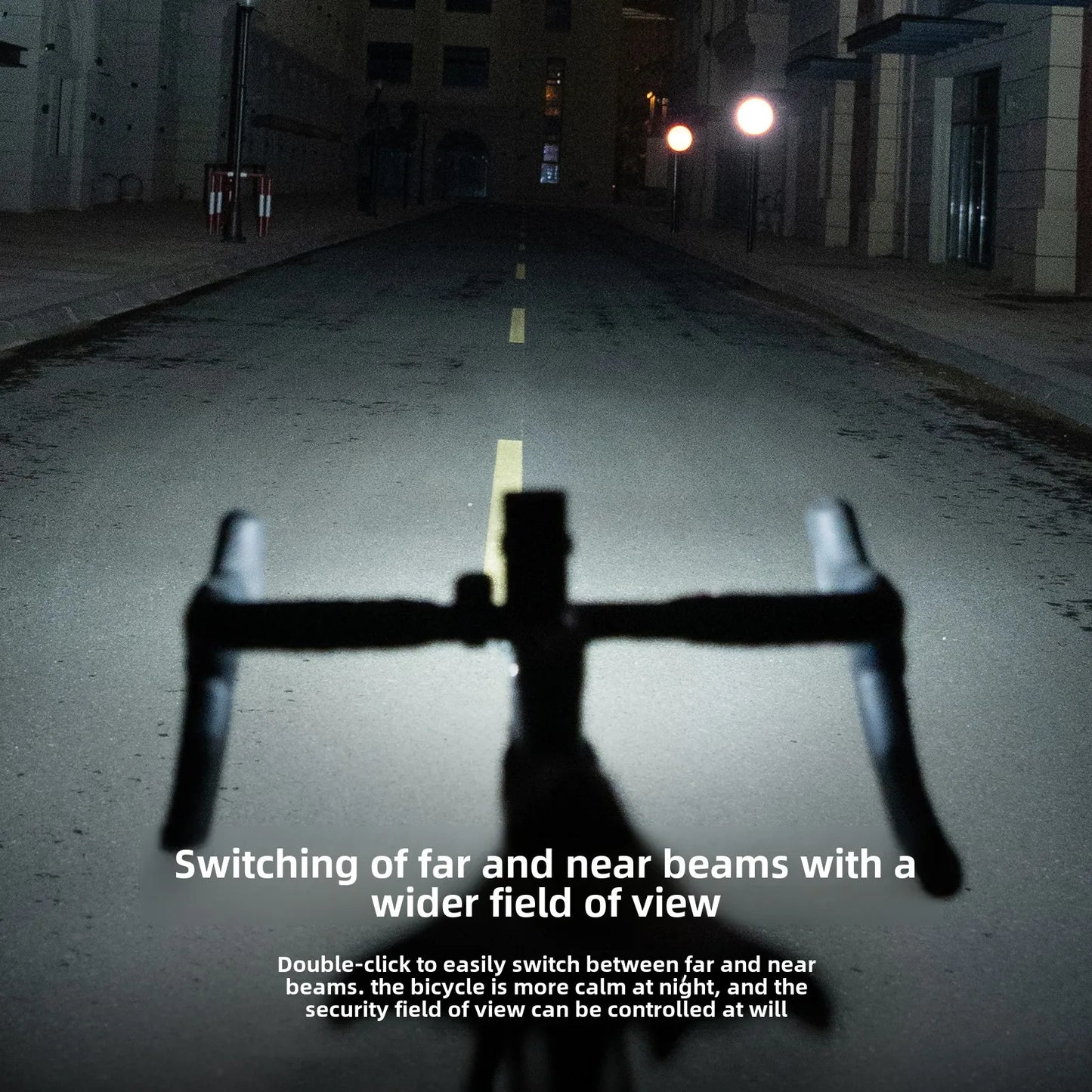 1000 Lumen USB Rechargeable Front Bike Light 5000mAh Set 2 Black