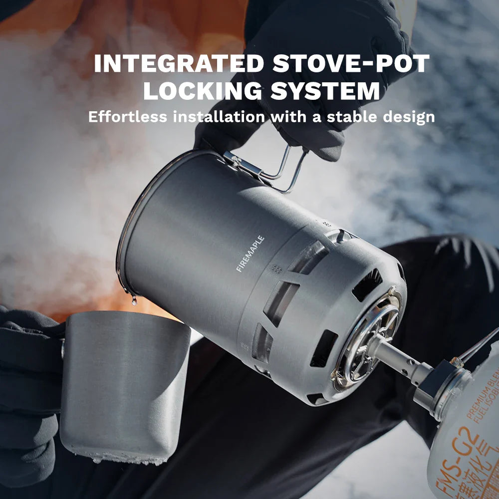 Camping Gas Stove with Pot Burner Grey