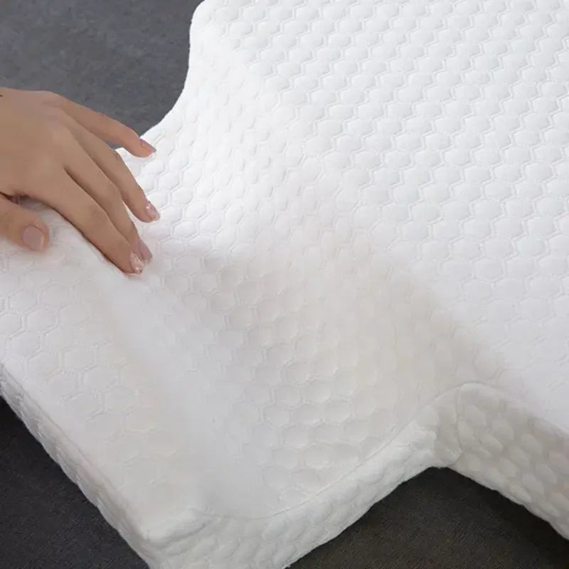 Orthopedic Memory Foam Side Sleeper Pillow Cervical Support White