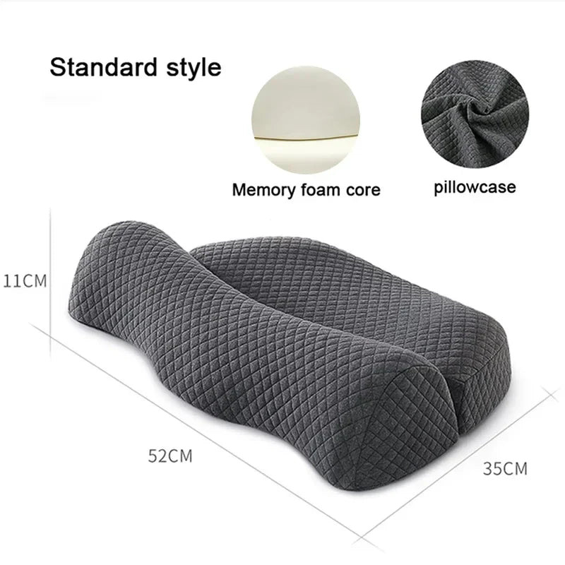Orthopedic Memory Foam Cervical Pillow Therapy Cushion Dark Gray