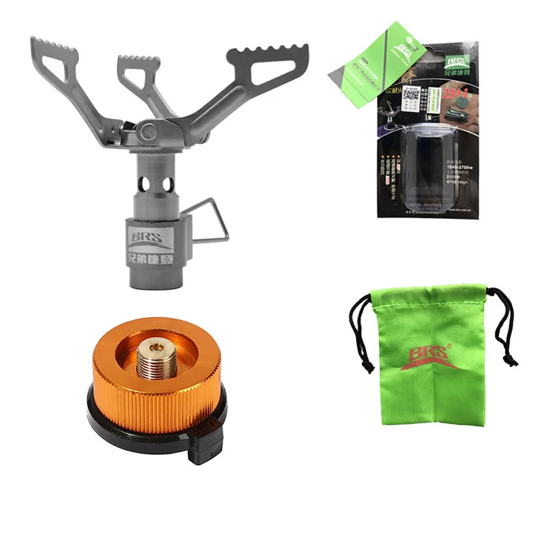 Mini Camping Stove with Adapter Grey