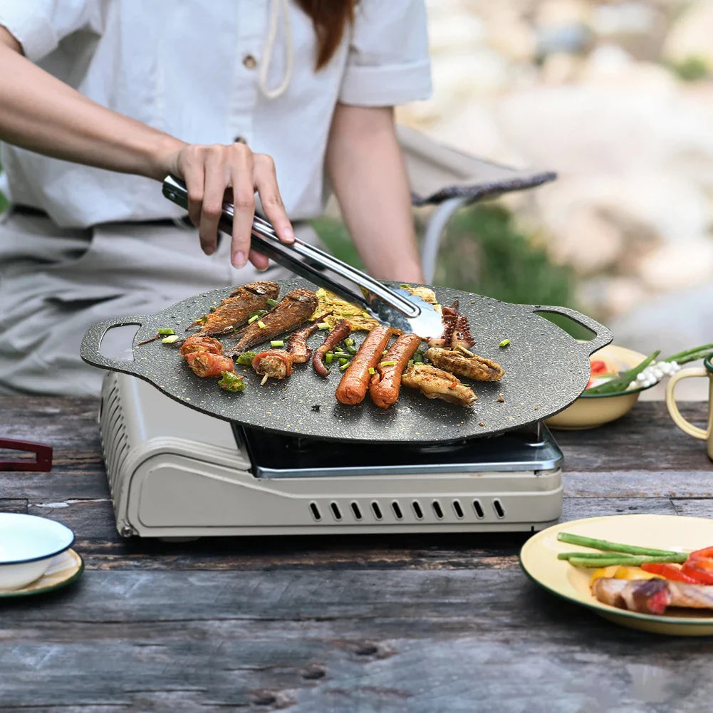 Non-Stick Camping Grilling Pan Black