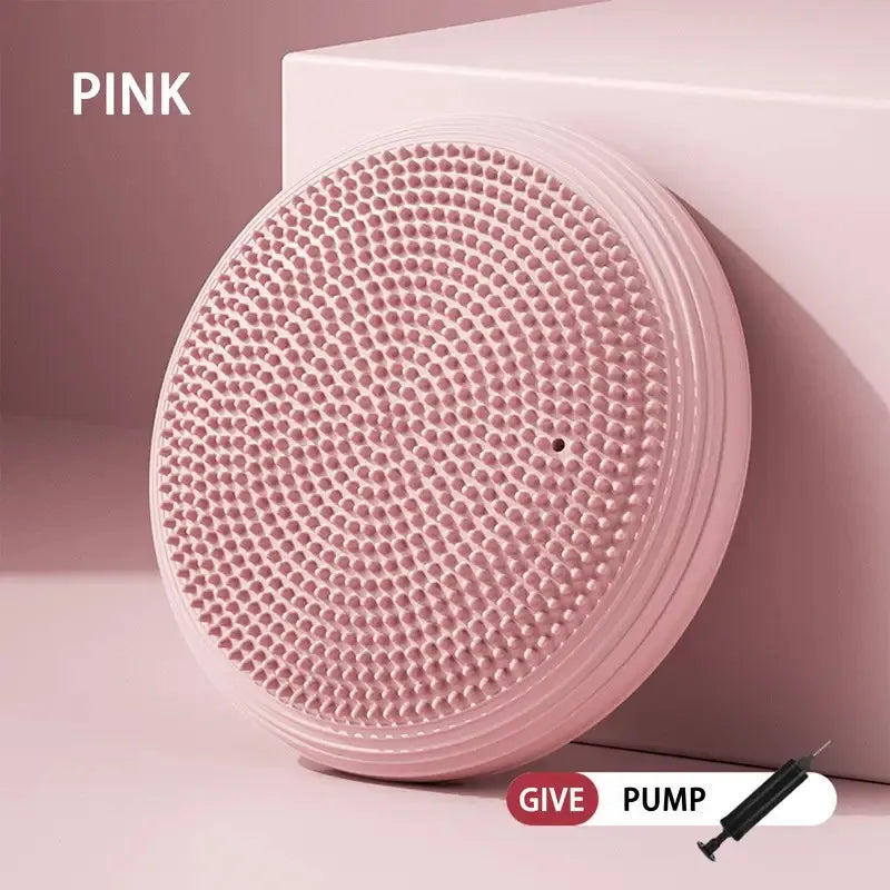 4mm Natural Rubber Flat Balance Yoga Trainer Mat Pink