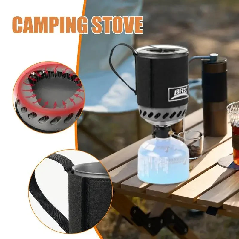 Jet Boiler Camping Stove Kit Portable Heat Exchanger Gas Stove Black