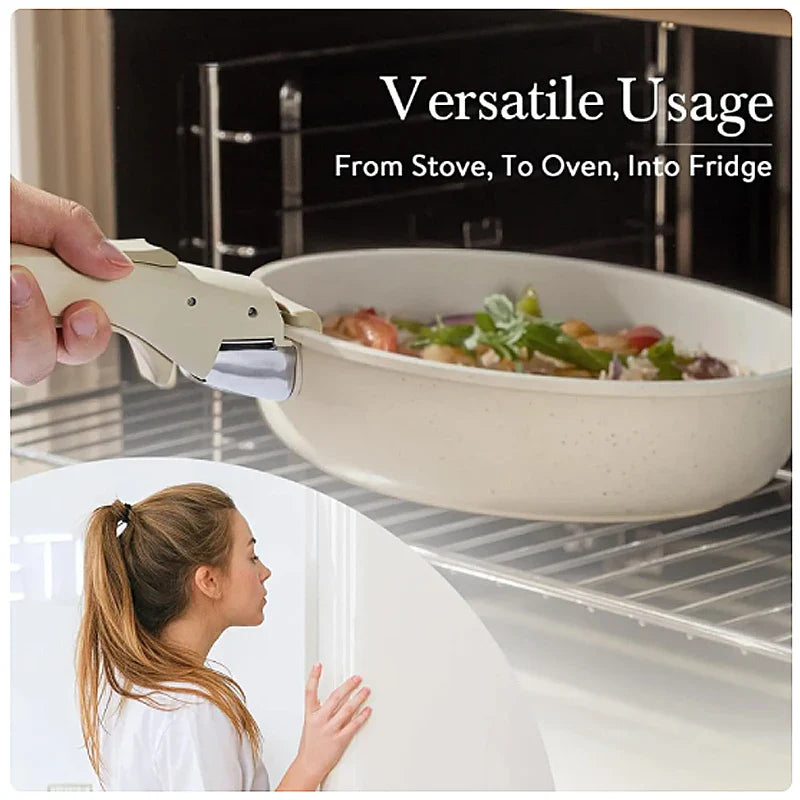 5-Piece Non-Stick Cookware Set Aluminum Alloy Pots and Pans with Lids White