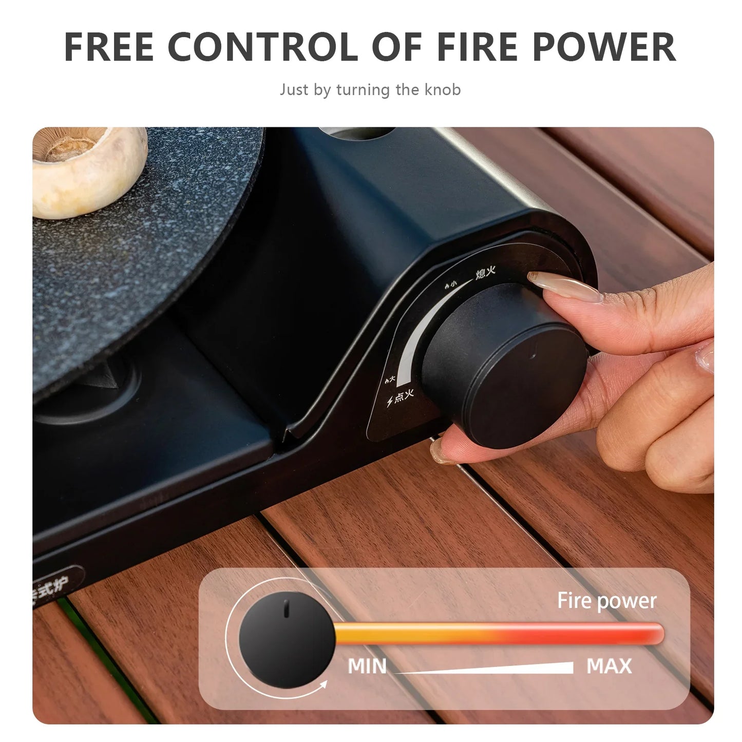 3500W Portable Butane Gas Stove Black