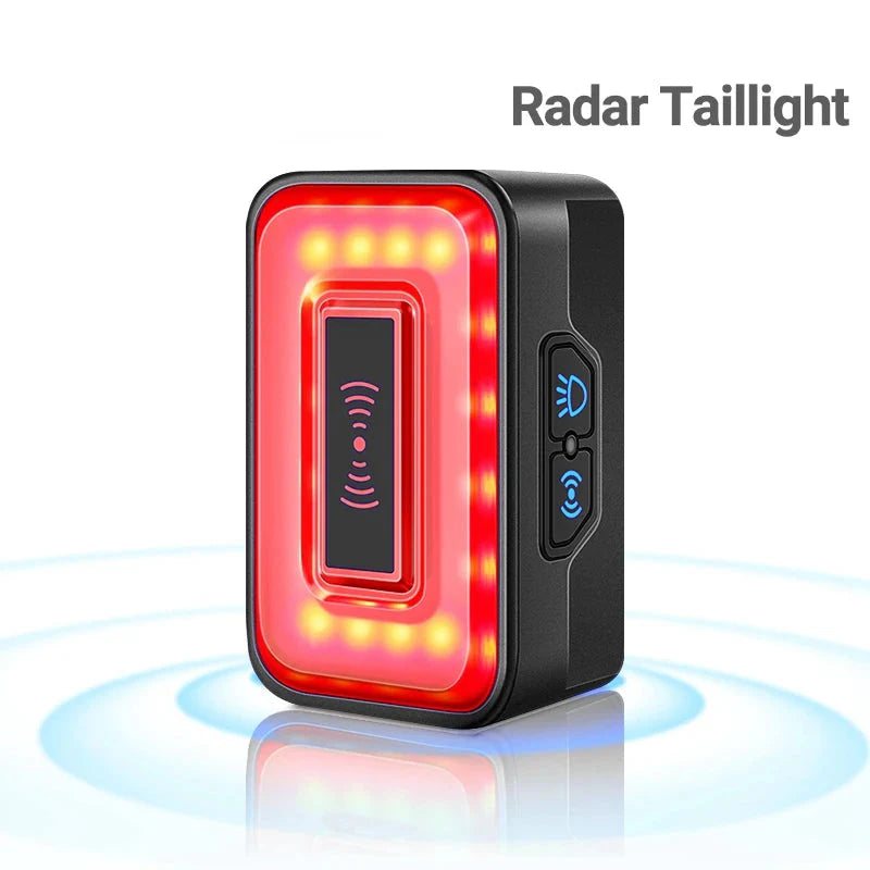 Smart Bicycle Radar Tail Light AI Brake Sensing Black