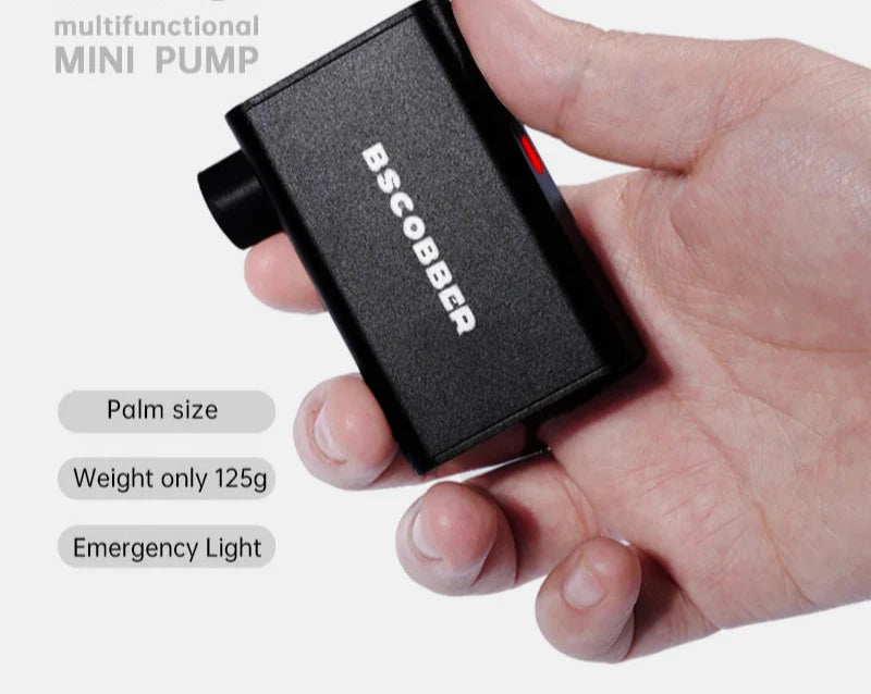 Mini Air Pump Bike 100PSI Rechargeable Wireless Compressor Black