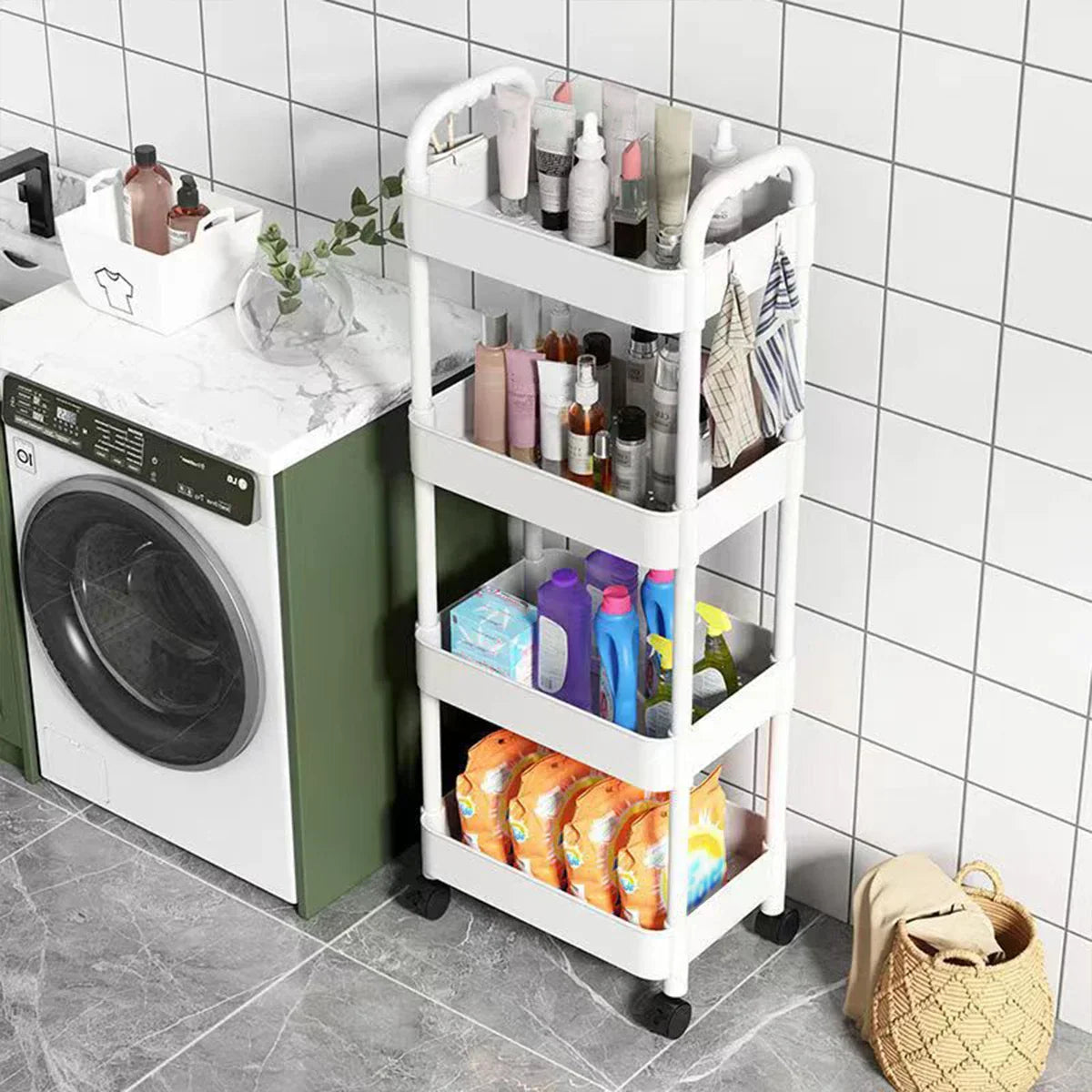 1pc multi-storey kitchen storage shelves trolley