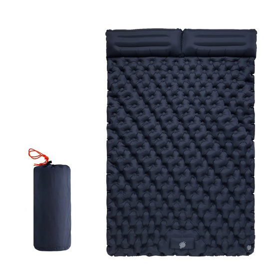 Inflatable  Sleeping Pad Air Mattress with Built-in Pillow Pump Navy Blue