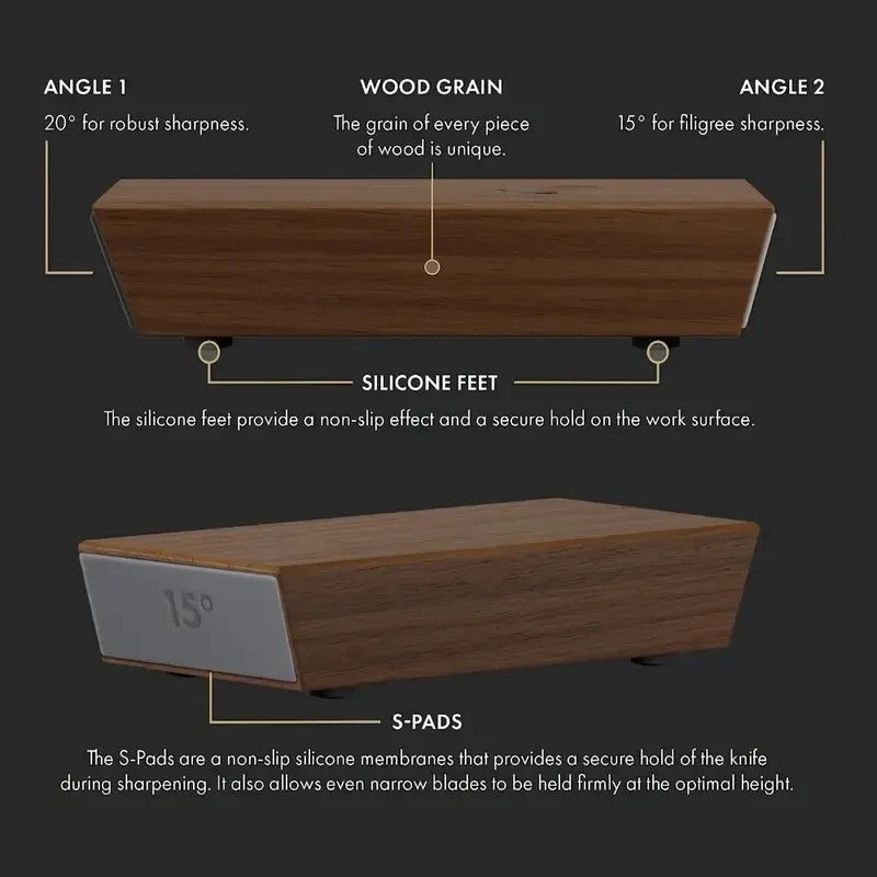 Woodle Rolling Knife Sharpener Kit Precision Roller Sharpener Brown