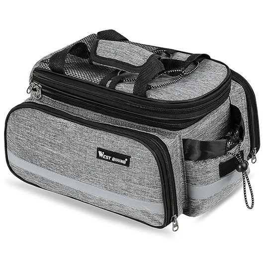 Expandable Rear Rack Bike Bag Trunk Pannier Grey