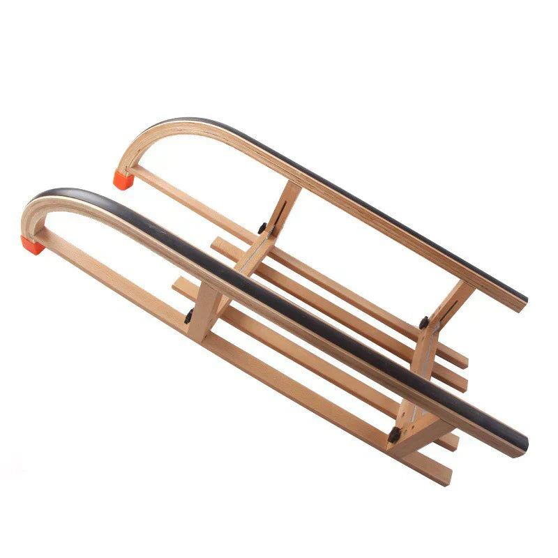 Foldable Wooden Snow Sled - Portable & Modern Design