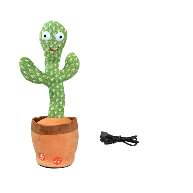 Dancing Cactus Repeat Talking Toy Electronic Plush Toys Can Sing Record Lighten Battery USB Charging Early Education Funny Gift