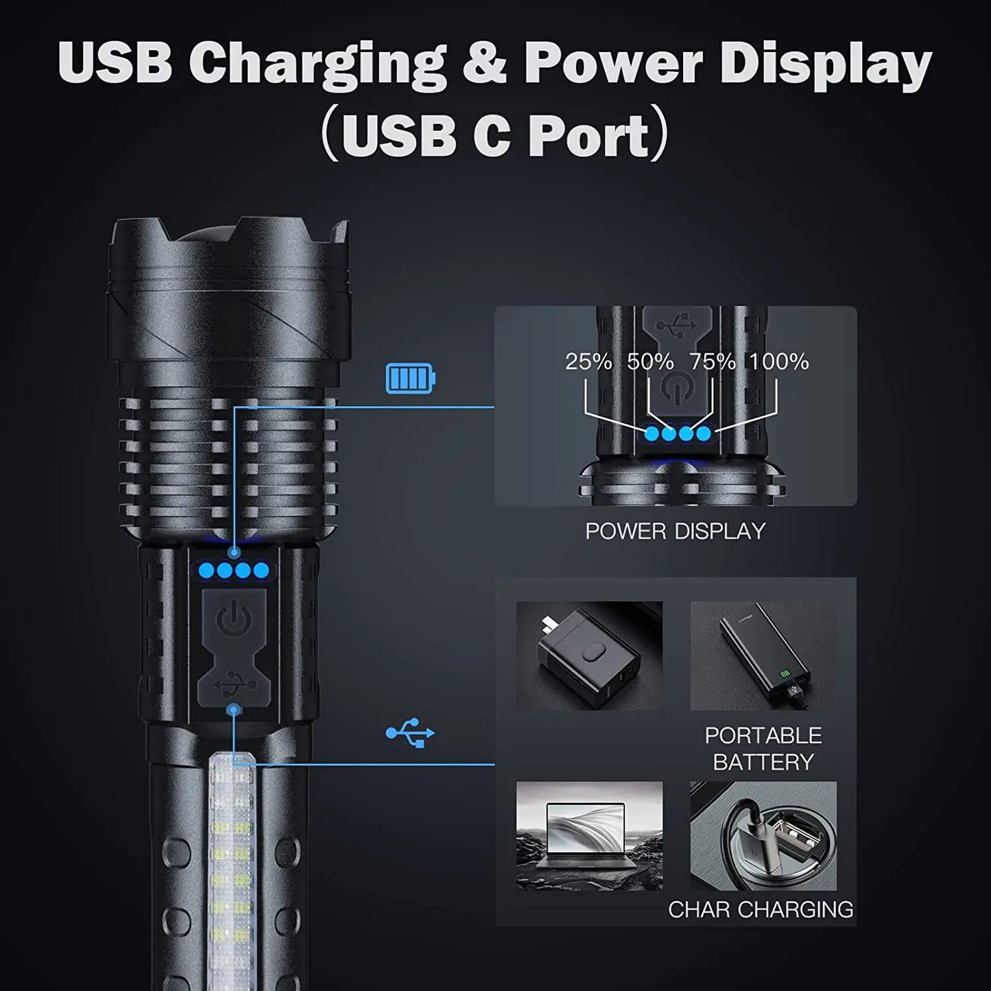 USB rechargeable 24W high-power