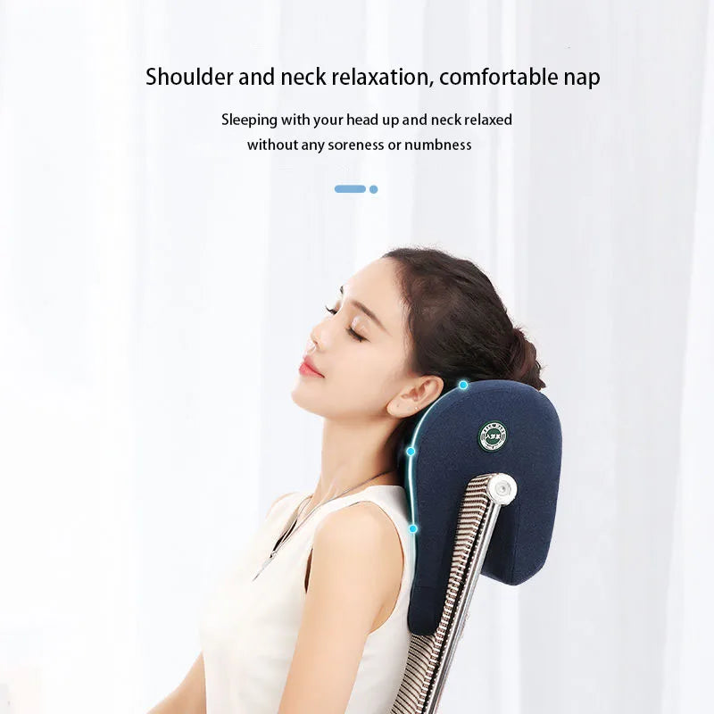 Orthopedic Memory Foam Nap Pillow Neck Support Desk Pillow Blue