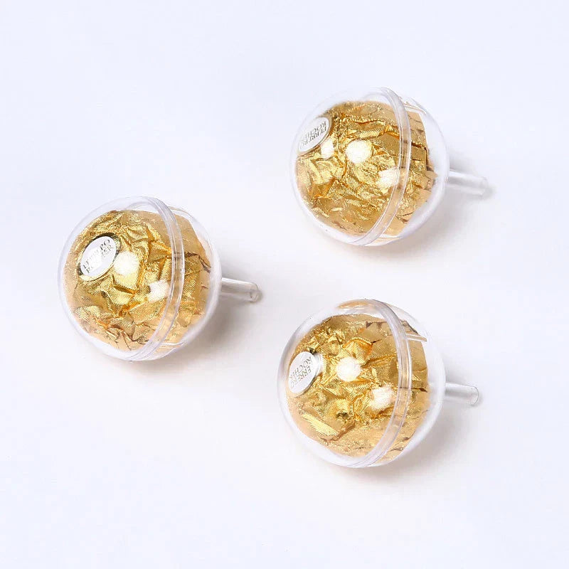 50Pcs Clear Acrylic Truffle Chocolate Cups with Sticks | Elegant Candy & Chocolate Holder