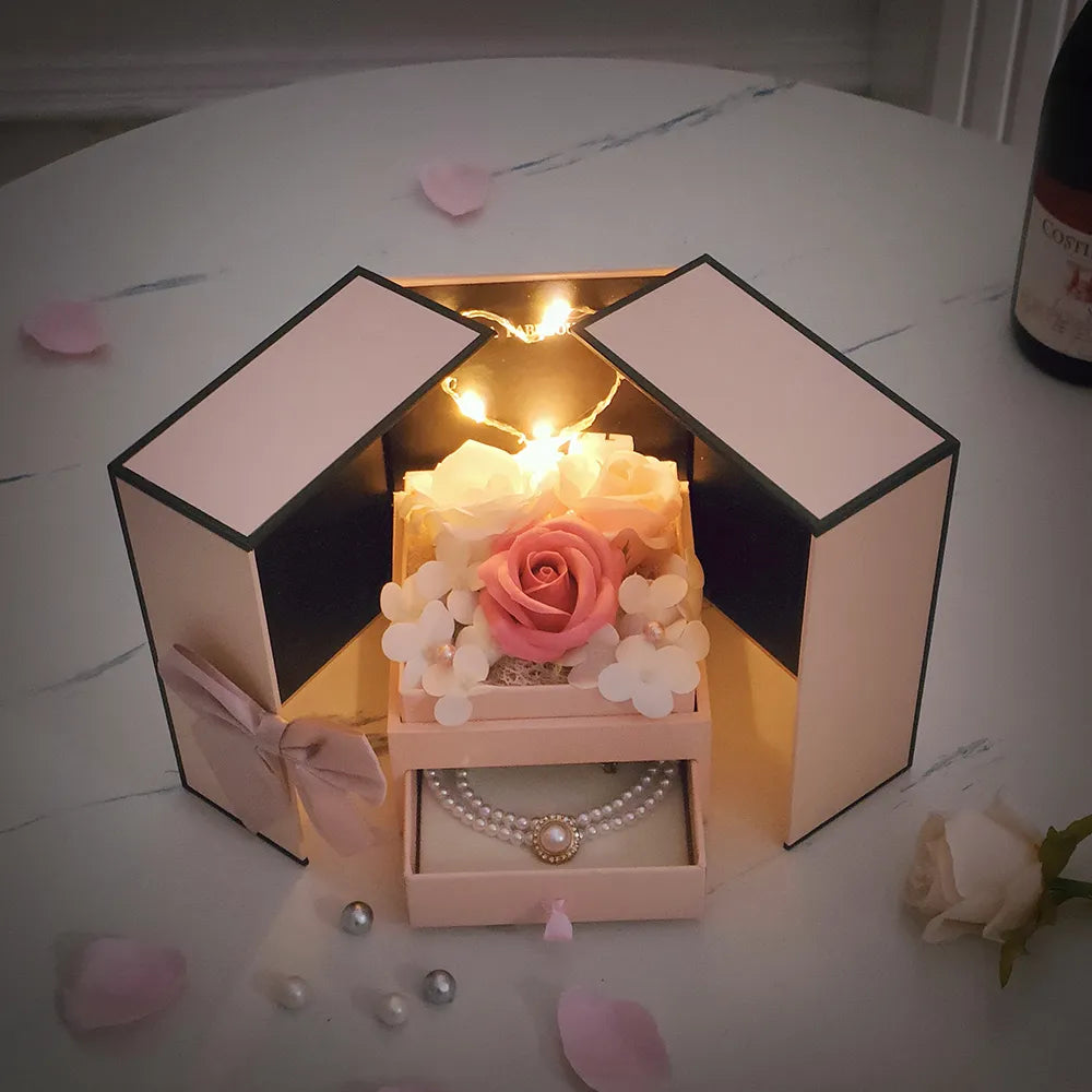Enchanting Eternal Soap Rose Gift Box with LED Light – A Timeless Gesture