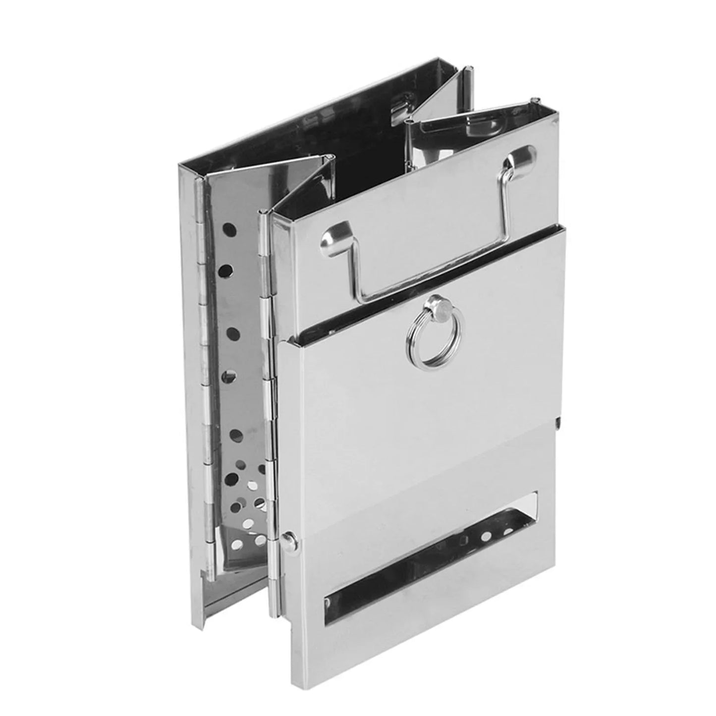 Foldable Stainless Steel Wood Stove Silver