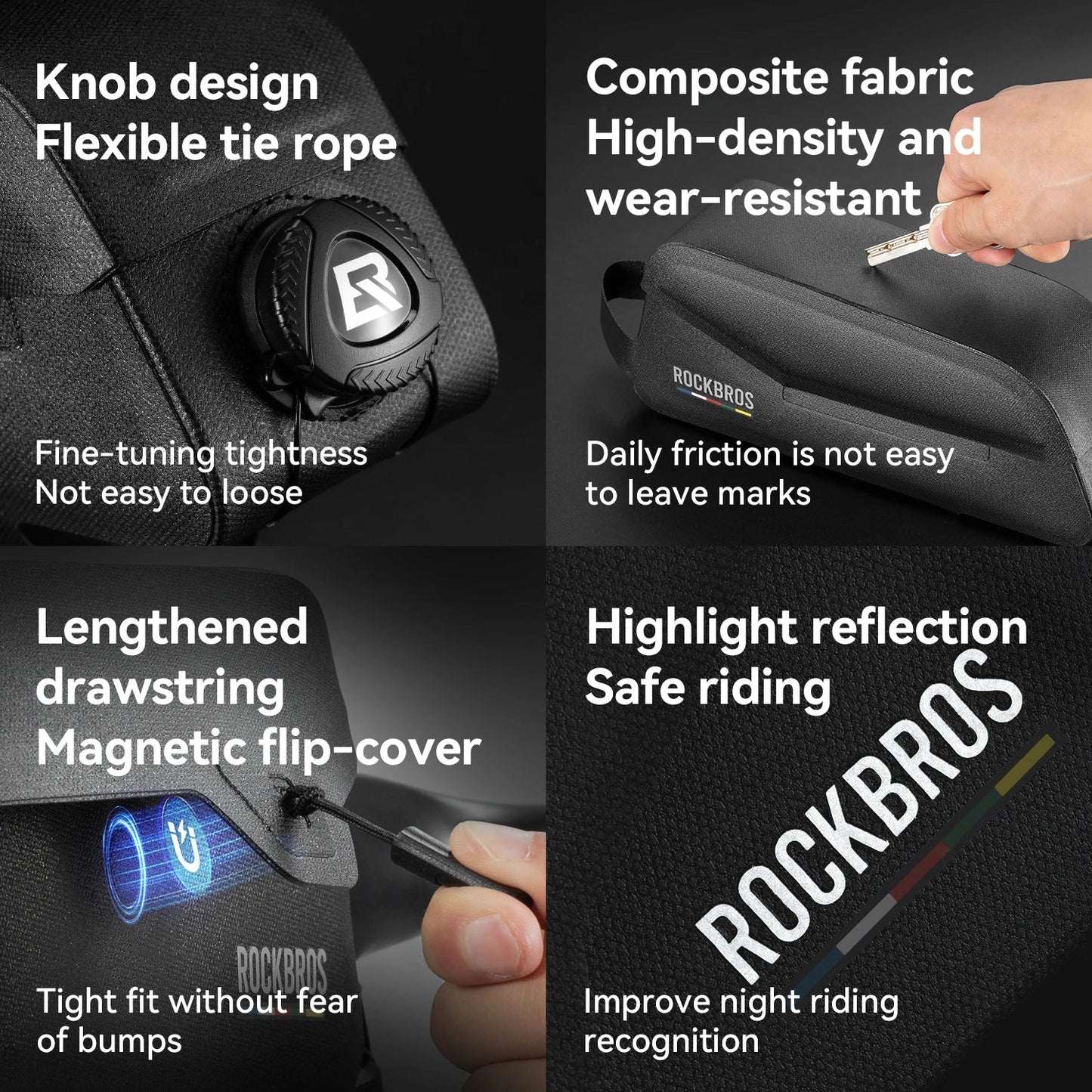 Waterproof 0.6L Top Tube Lightweight Frame Storage Bag Black