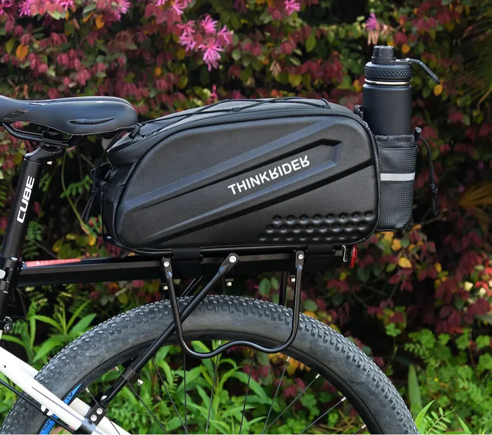 14L Bicycle Hard Shell Hunch Waterproof PU Bike Tail Bag Black