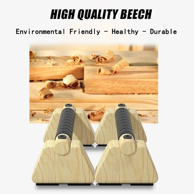 50cm Wooden Push-Up Bars Beech Wood Brown