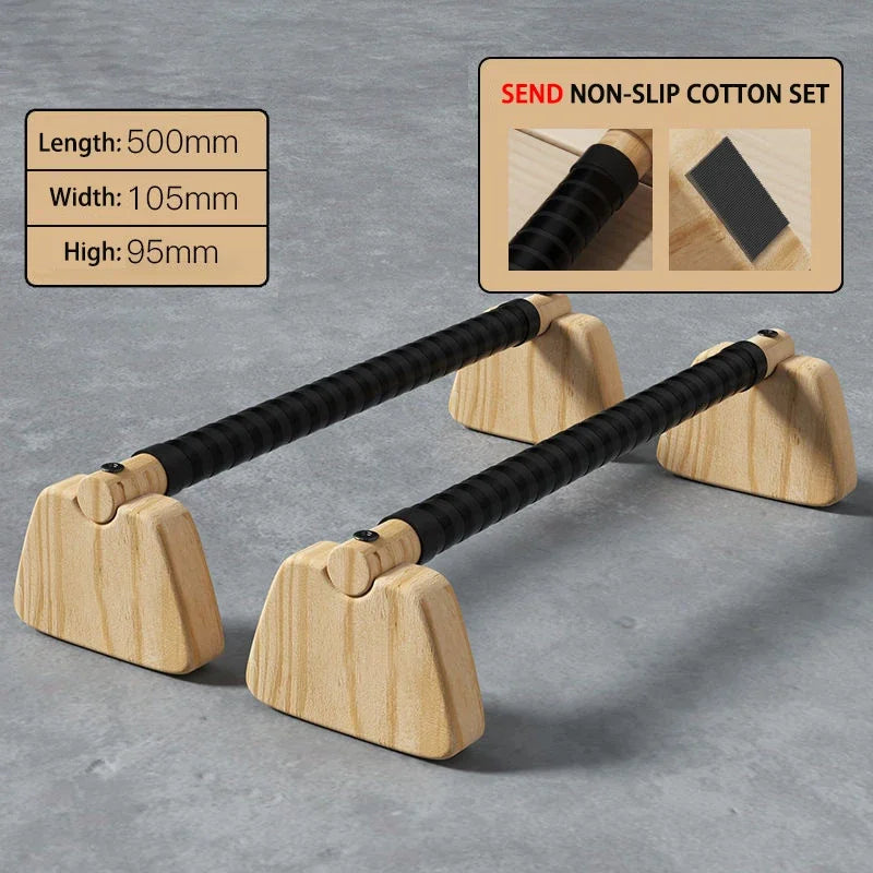 50cm Wooden Push-Up Bars Beech Wood Brown
