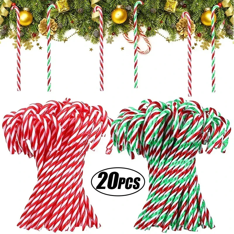 20-Piece Christmas Candy Cane Acrylic Xmas Tree Hanging Set
