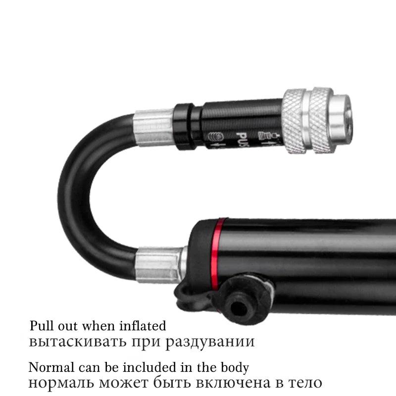 Mini High-Pressure Bike Pump 150 PSI Portable Hand Air Inflator Black