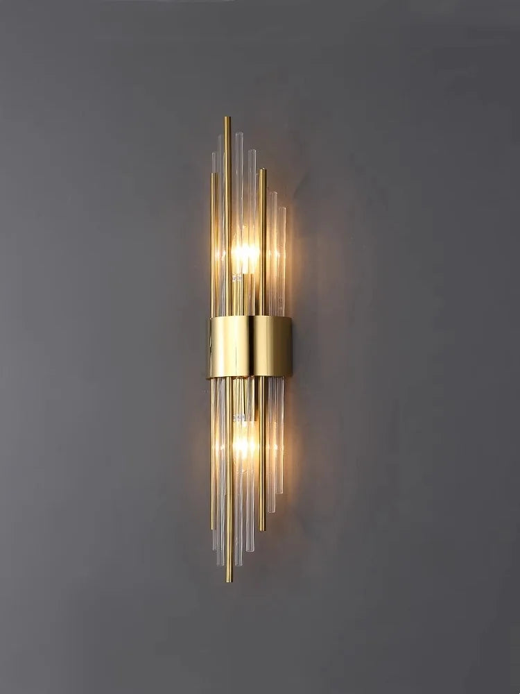 Modern Gold Glass Wall Lamp: Artistic Illumination for Living Spaces