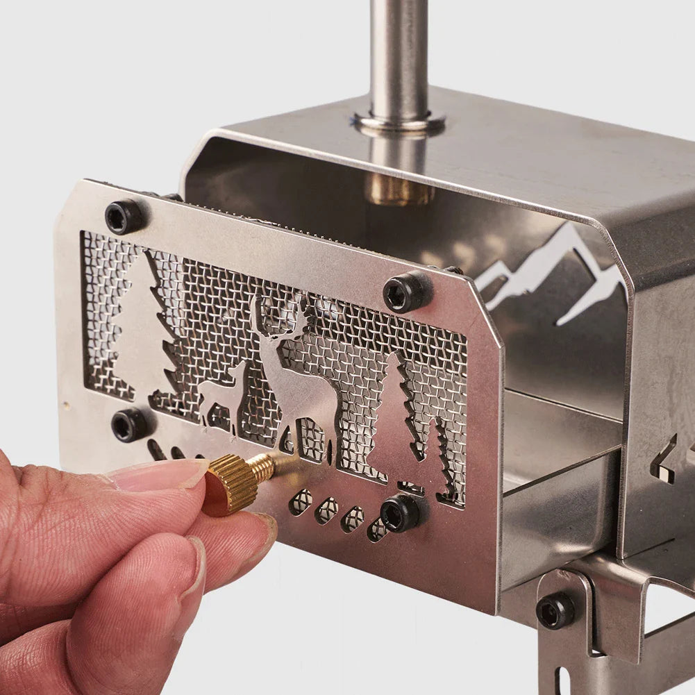 Mini Folding Charcoal Stove Fire Heater And Incense Burner Silver