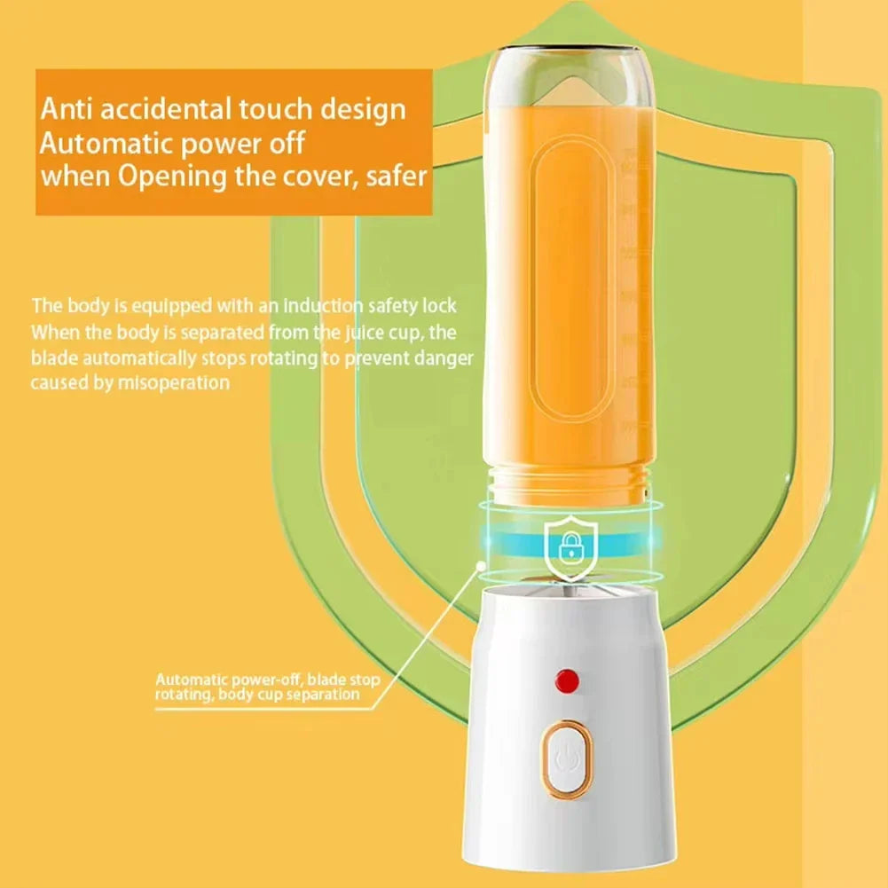 500ML Portable Electric Blender 40W USB Rechargeable Cordless White