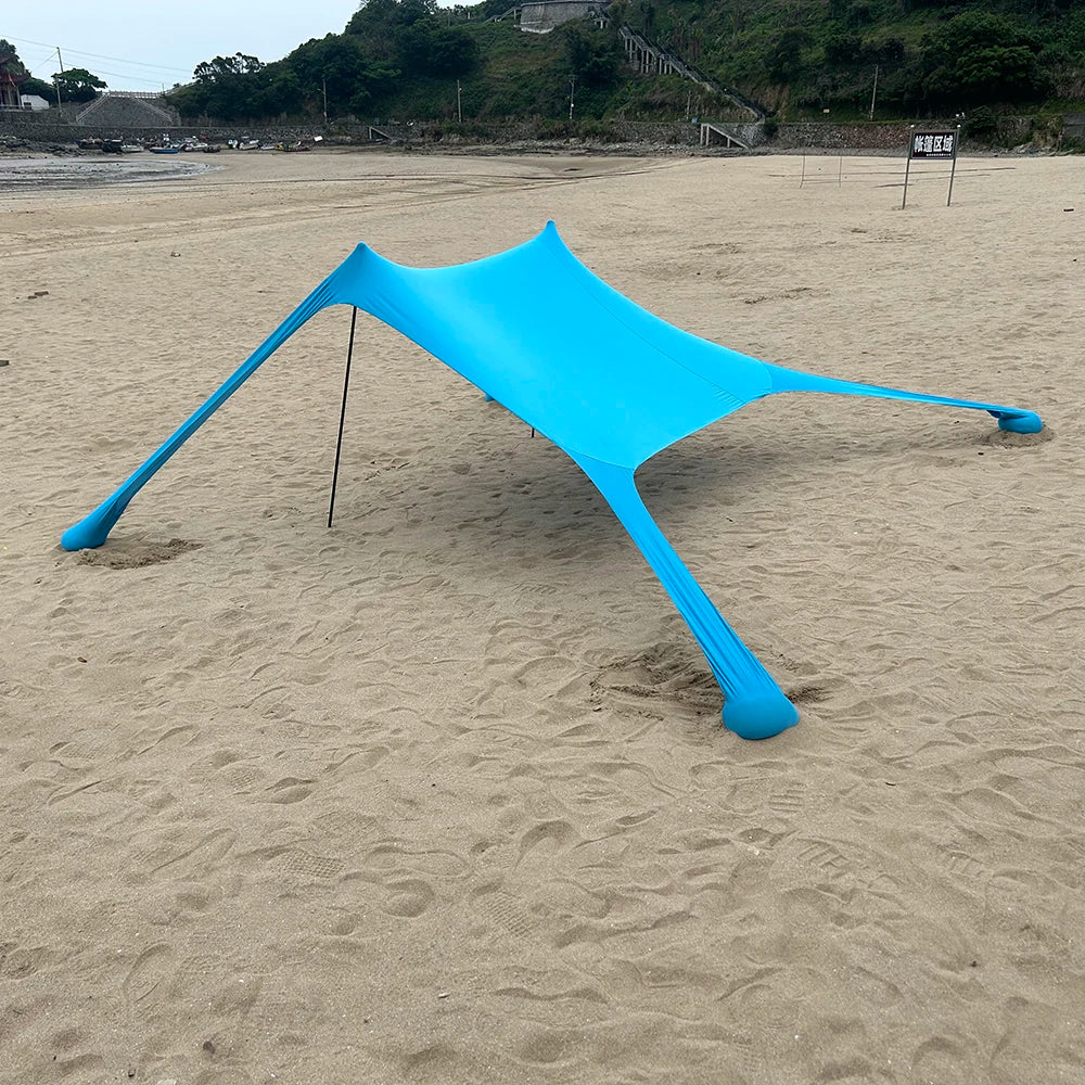 Portable Beach Tent Sun Shelter Windproof Camping Canopy Blue