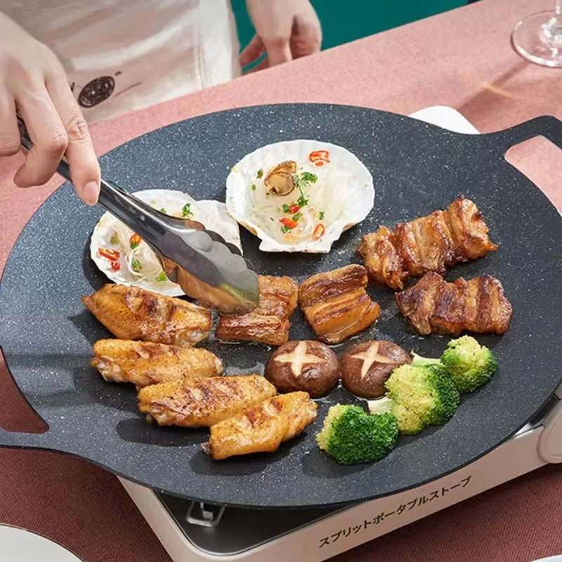 Non-Stick Camping BBQ Grill Pan Black