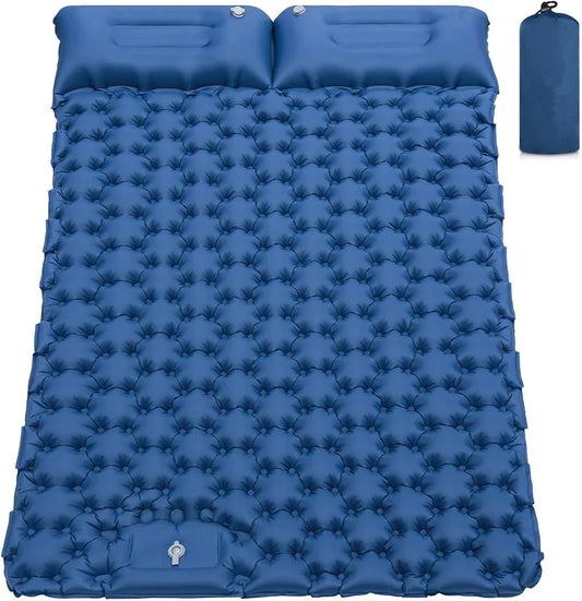 Double Inflatable Camping Waterproof Air Mat Blue