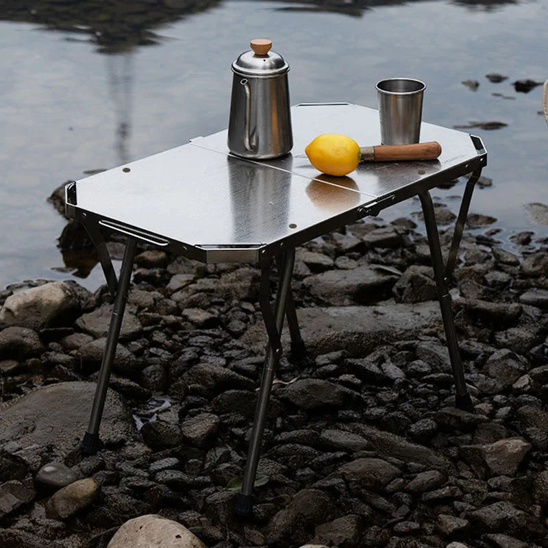 Outdoor Folding Stainless Steel Table Heat And Scratch Resistan