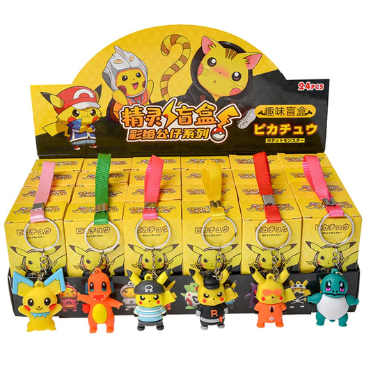 24Pcs/Set Random Pokemon Keychain