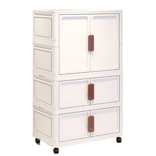 60cm Foldable Plastic Storage Cabinet with 2 Small Compartments