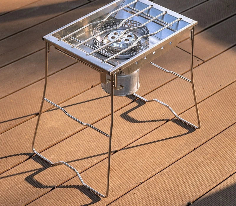 Windproof Furnace Plate Frame Camping Silver