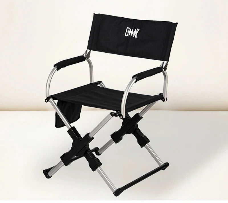 Foldable Aluminum Portable Camping Seat 100kg Capacity Black
