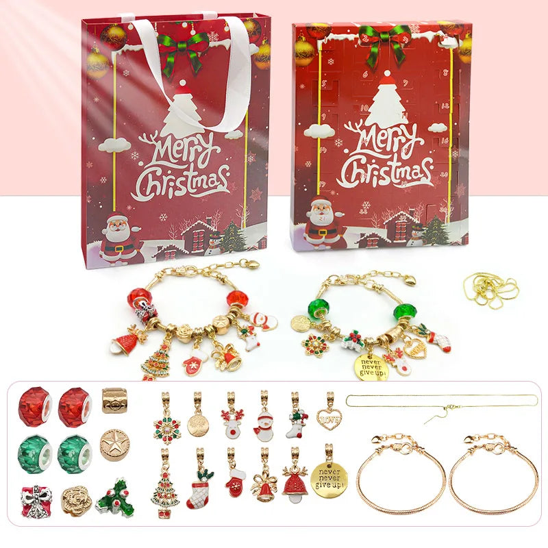 Christmas 24 Grid Countdown Calendar Blind Box Set - Festive Acrylic Advent Calendar