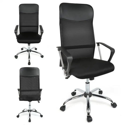 Premium High Back Mesh Office Chair with Adjustable Lumbar Support - Black
