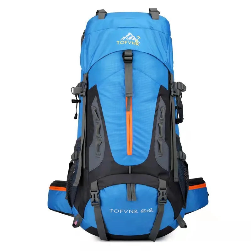 70L Camping Backpack Tear-Resistant Rucksack Blue