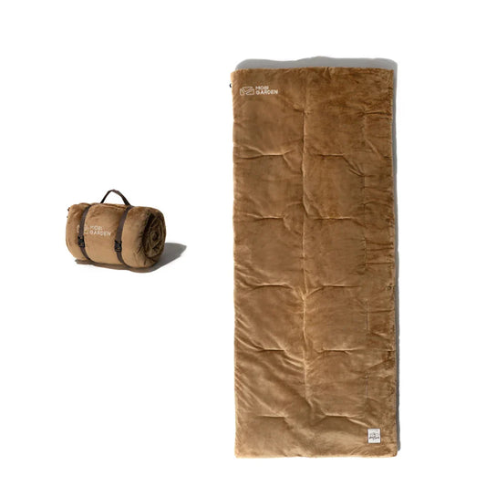 Portable Velvet Camping Sleeping Bag Cord Reel Storage Brown