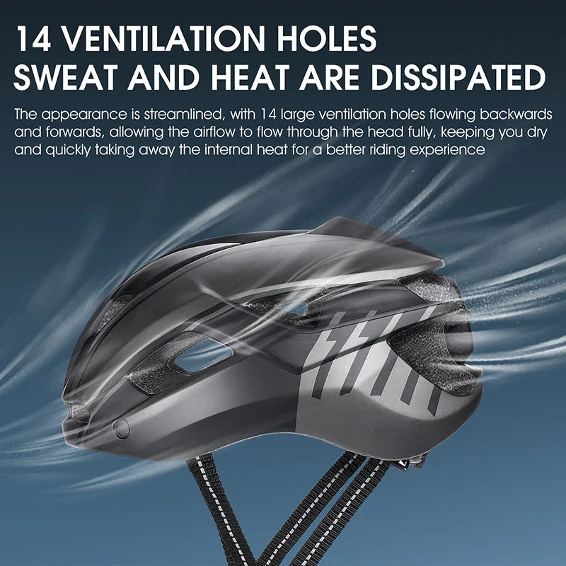 Ultralight Cycling Helmet with Magnetic Goggles LED Taillight Titanium