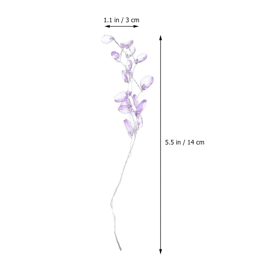 50-Piece Purple Crystal Droplet Bouquet | Home & Party Decoration Set