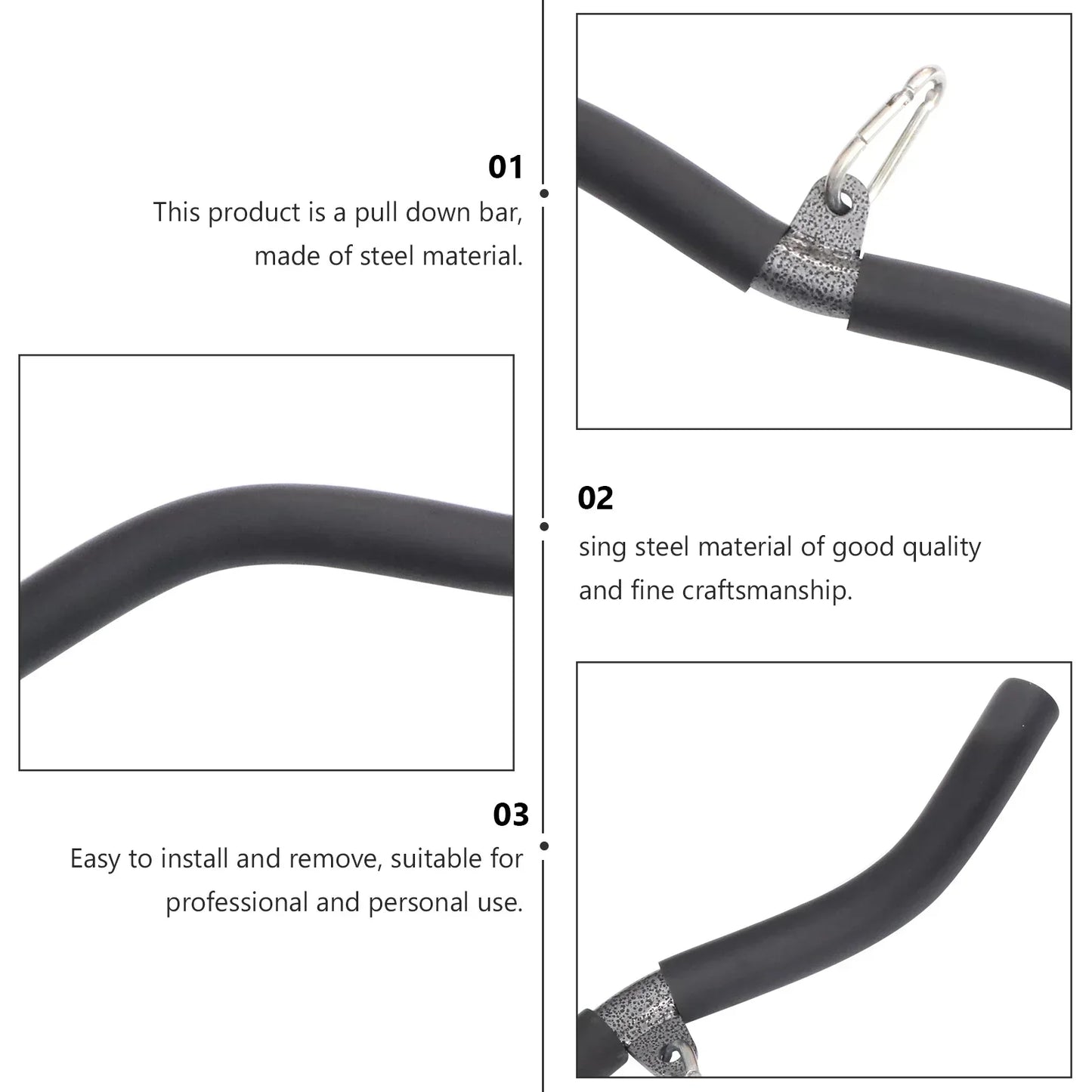 T-Shape Fitness Lower Pull Bar for Back and Arm Exercise