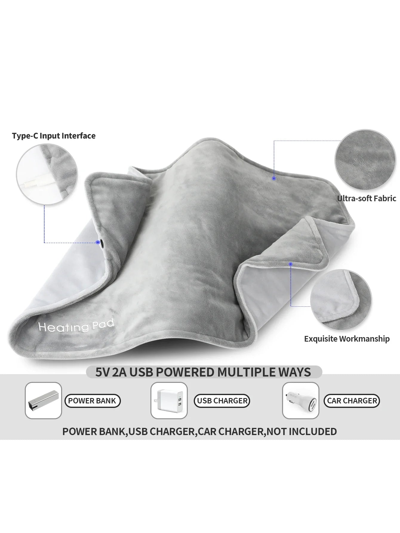 Heating USB Pad for Cramps and Back Relief